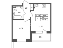 2 ккв (Евро) № 467 Корп.: 8.1 , Секция 1.9  в ЖК Парадный ансамбль