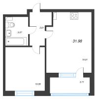 2 ккв (Евро) № 182 Корп.: 8.2 , Секция 3  в ЖК Парадный ансамбль