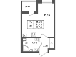 Студия № 169 Корп.: 8.1 , Секция 1.4  в ЖК Парадный ансамбль