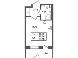 Студия № 388 Корп.: 8.6 , Секция 2.1  в ЖК Парадный ансамбль