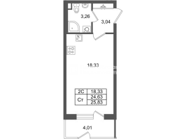 Студия № 608 Корп.: 8.1 , Секция 1.12  в ЖК Парадный ансамбль