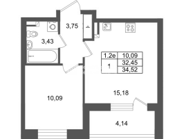 2 ккв (Евро) № 17 Корп.: 8.3 , Секция 1  в ЖК Парадный ансамбль