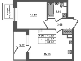 2 ккв (Евро) № 216 Корп.: 5 , Секция 2.2  в ЖК Парадный ансамбль