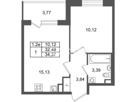 2 ккв (Евро) № 61 Корп.: 8.6 , Секция 1.2  в ЖК Парадный ансамбль