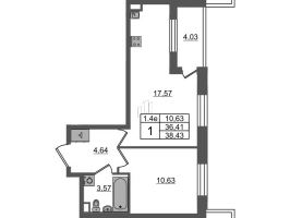 2 ккв (Евро) № 69 Корп.: 7.12 , Секция 2  в ЖК Парадный ансамбль