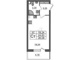 Студия № 271 Корп.: 7.13 , Секция 4  в ЖК Парадный ансамбль