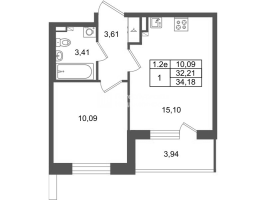 2 ккв (Евро) № 277 Корп.: 8.6 , Секция 1.6  в ЖК Парадный ансамбль