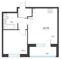 2 ккв (Евро) № 6 Корп.: 8.2 , Секция 1  в ЖК Парадный ансамбль
