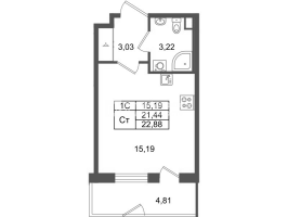 Студия № 451 Корп.: 8.1 , Секция 1.9  в ЖК Парадный ансамбль