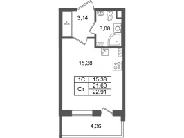 Студия № 815 Корп.: 8.1 , Секция 2.3  в ЖК Парадный ансамбль