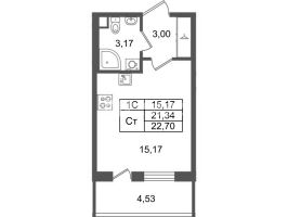 Студия № 314 Корп.: 8.1 , Секция 1.7  в ЖК Парадный ансамбль