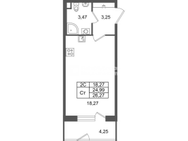 Студия № 368 Корп.: 8.1 , Секция 1.8  в ЖК Парадный ансамбль