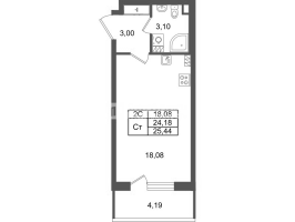 Студия № 159 Корп.: 8.3 , Секция 3  в ЖК Парадный ансамбль