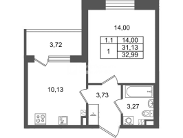 1 ккв № 64 Корп.: 8.1 , Секция 1.2  в ЖК Парадный ансамбль