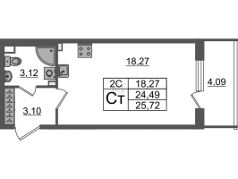 Студия № 138 Корп.: 7.8 , Секция 3  в ЖК Парадный ансамбль