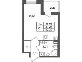 Студия № 183 Корп.: 8.1 , Секция 1.4  в ЖК Парадный ансамбль