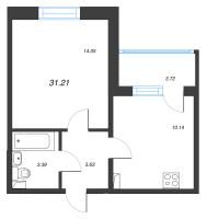 1 ккв № 3 Корп.: 8.2 , Секция 1  в ЖК Парадный ансамбль