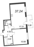 2 ккв (Евро) № 169 Корп.: 4 , Секция 5  в ЖК Парадный ансамбль