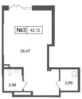 К. пом № НП3 Корп.: 8.3 , Секция 1  в ЖК Парадный ансамбль