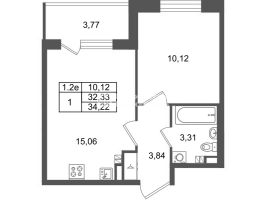 2 ккв (Евро) № 167 Корп.: 8.1 , Секция 1.4  в ЖК Парадный ансамбль