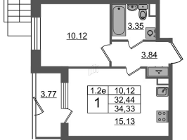 2 ккв (Евро) № 8 Корп.: 6.7 , Секция 1  в ЖК Парадный ансамбль