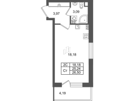 Студия № 32 Корп.: 8.5 , Секция 1  в ЖК Парадный ансамбль