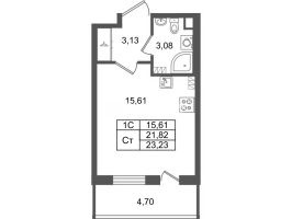Студия № 762 Корп.: 8.1 , Секция 2.2  в ЖК Парадный ансамбль