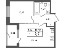 2 ккв (Евро) № 570 Корп.: 8.1 , Секция 1.11  в ЖК Парадный ансамбль