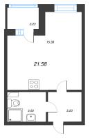 Студия № 163 Корп.: 8.2 , Секция 3  в ЖК Парадный ансамбль