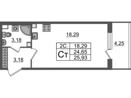 Студия № 88 Корп.: 7.11 , Секция 2  в ЖК Парадный ансамбль
