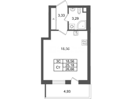 Студия № 118 Корп.: 8.3 , Секция 3  в ЖК Парадный ансамбль