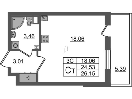 Студия № 94 Корп.: 7.13 , Секция 2  в ЖК Парадный ансамбль