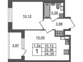 2 ккв (Евро) № 141 Корп.: 7.10 , Секция 3  в ЖК Парадный ансамбль
