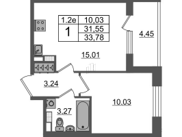 2 ккв (Евро) № 59 Корп.: 7.11 , Секция 1  в ЖК Парадный ансамбль