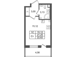Студия № 61 Корп.: 8.1 , Секция 1.2  в ЖК Парадный ансамбль
