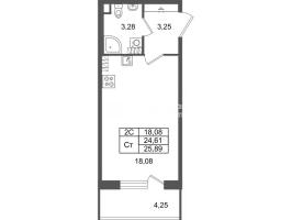 Студия № 427 Корп.: 8.1 , Секция 1.8  в ЖК Парадный ансамбль