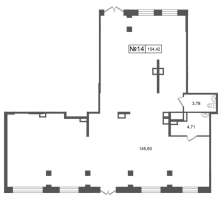 К. пом № НП14 Корп.: 7.7 , Секция 3  в ЖК Парадный ансамбль