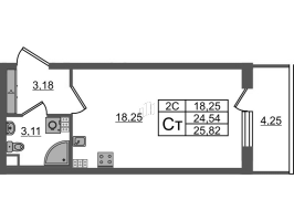 Студия № 93 Корп.: 7.12 , Секция 2  в ЖК Парадный ансамбль