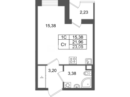 Студия № 124 Корп.: 8.2 , Секция 3  в ЖК Парадный ансамбль