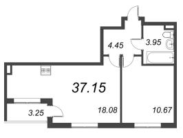 2 ккв (Евро) № 288 Корп.: 6.1 , Секция 6  в ЖК Парадный ансамбль
