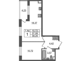 2 ккв (Евро) № 25 Корп.: 7.8 , Секция 1  в ЖК Парадный ансамбль
