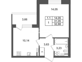 1 ккв № 45 Корп.: 8.3 , Секция 1  в ЖК Парадный ансамбль