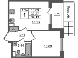 2 ккв (Евро) № 81 Корп.: 6.5 , Секция 2  в ЖК Парадный ансамбль