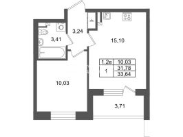 2 ккв (Евро) № 335 Корп.: 8.6 , Секция 1.7  в ЖК Парадный ансамбль
