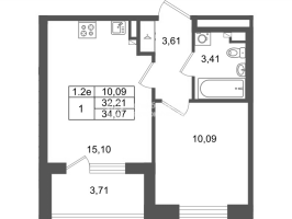 2 ккв (Евро) № 138 Корп.: 8.2 , Секция 3  в ЖК Парадный ансамбль