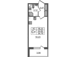 Студия № 386 Корп.: 6.1 , Секция 7  в ЖК Парадный ансамбль