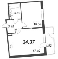 2 ккв (Евро) № 171 Корп.: 4 , Секция 5  в ЖК Парадный ансамбль
