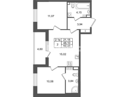 3 ккв (Евро) № 28 Корп.: 8.1 , Секция 1.1  в ЖК Парадный ансамбль