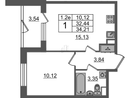 2 ккв (Евро) № 88 Корп.: 6.5 , Секция 2  в ЖК Парадный ансамбль