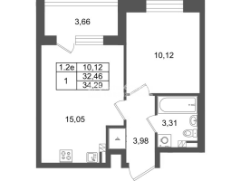 2 ккв (Евро) № 142 Корп.: 8.3 , Секция 3  в ЖК Парадный ансамбль